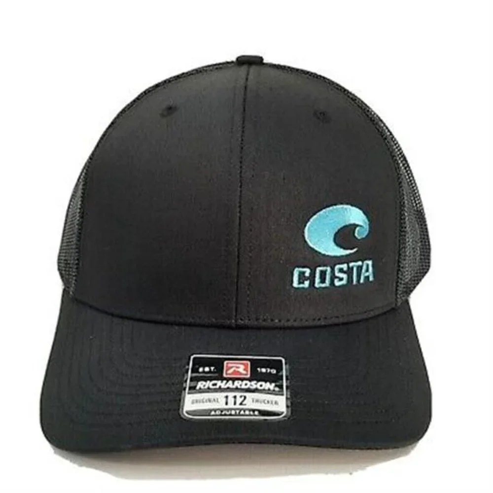 Richardson 112 Trucker Cap Hat Mesh Snapback Black Costa Fishing Outdoors
